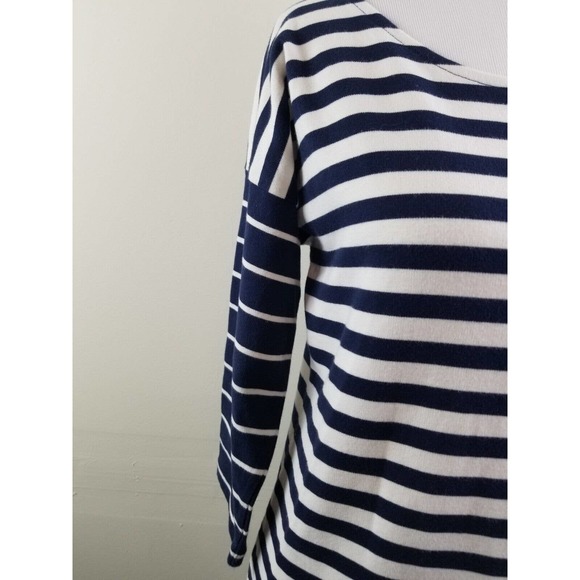 J. Crew Nautical Stripe Long Sleeve Jersey Casual Dress XS Blue Boat Neck - Picture 7 of 7